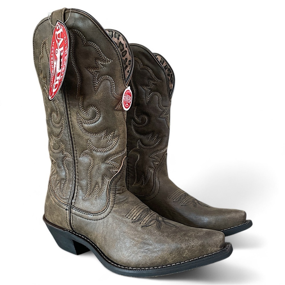 NEW! Women’s Western Brown Leather Pointed Mid Calf Cowboy Boot 8.5